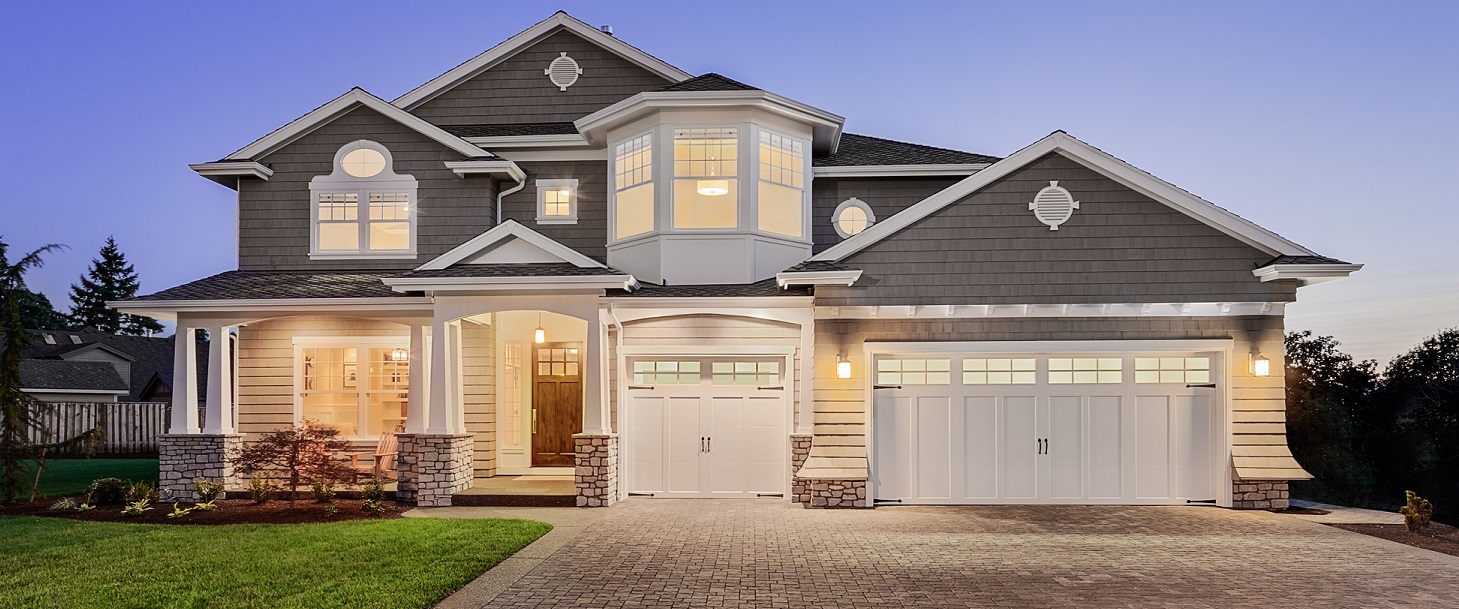 Beautiful New Home Exterior at Twilight Explore Flexible Loan Options with BSS Exteriors